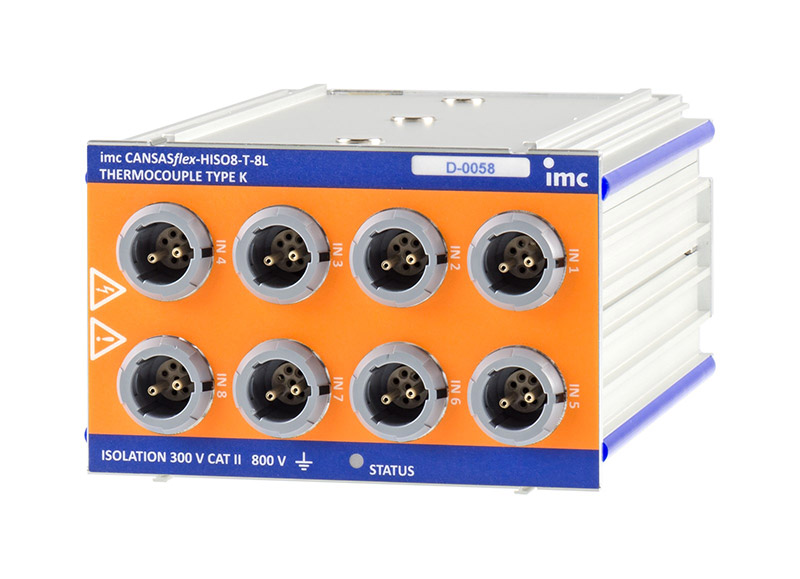 Measurement module series for safe and precise measurement of temperatures and low voltages at high voltage common mode levels of up to 800 V.]