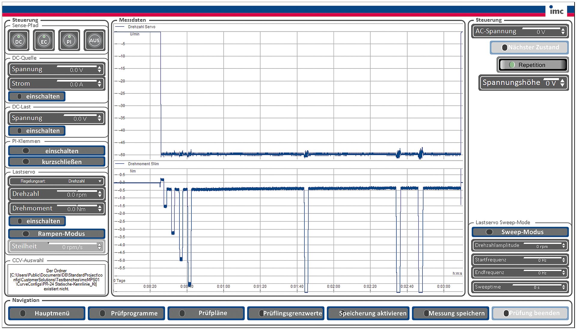 Test module: manual control