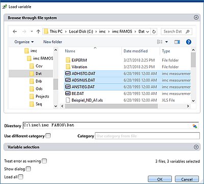 Easier operation of "Load variable" and "Import variable"